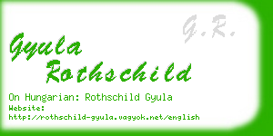 gyula rothschild business card